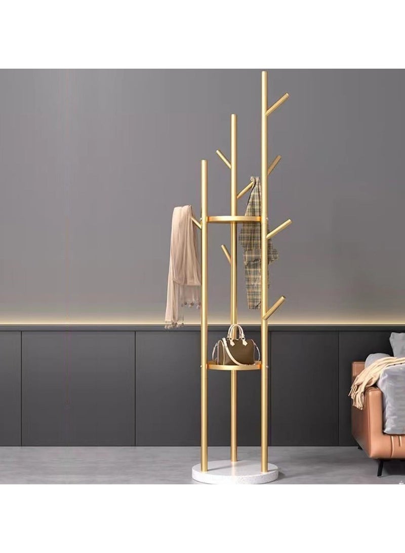 INSIJAM Coat Racks Freestanding Modern Coat Tree with 3 Storage Shelves and 9 Hooks Metal Coat Racks Stand Tree Hanger with Marble Base for Entryway Hallway Bedroom - Image 2